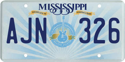 MS license plate AJN326