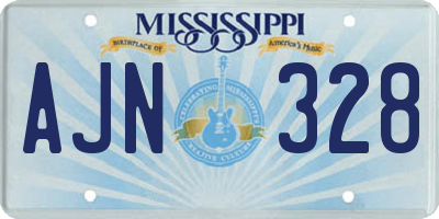 MS license plate AJN328
