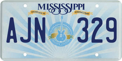 MS license plate AJN329
