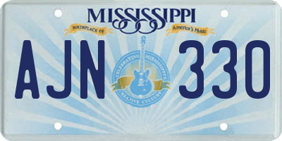 MS license plate AJN330