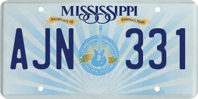 MS license plate AJN331