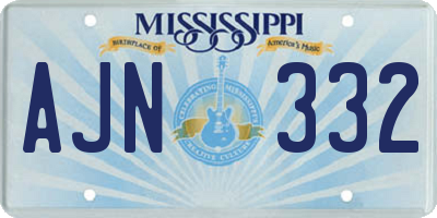 MS license plate AJN332
