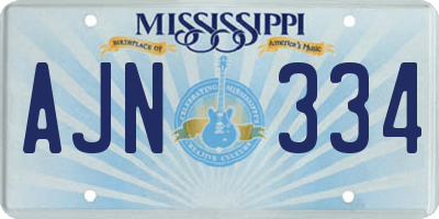 MS license plate AJN334