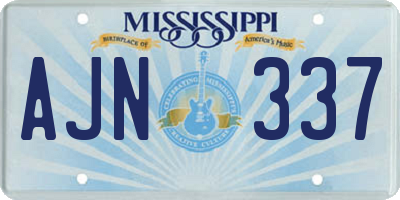 MS license plate AJN337