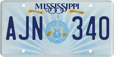 MS license plate AJN340