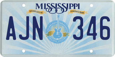 MS license plate AJN346