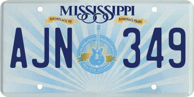 MS license plate AJN349