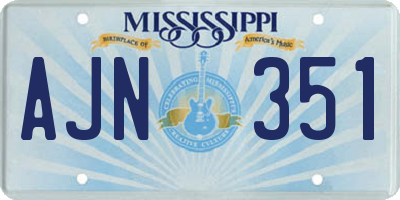 MS license plate AJN351