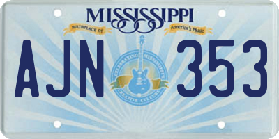 MS license plate AJN353