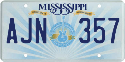 MS license plate AJN357