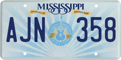 MS license plate AJN358