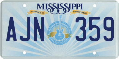 MS license plate AJN359