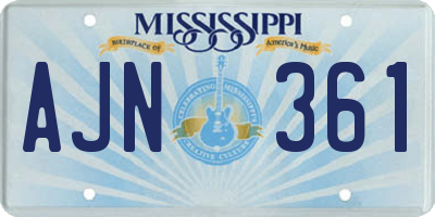 MS license plate AJN361