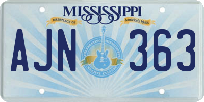 MS license plate AJN363