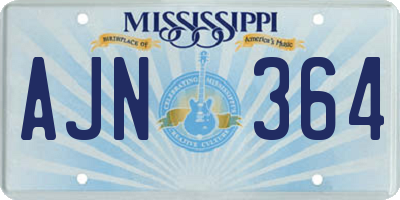 MS license plate AJN364