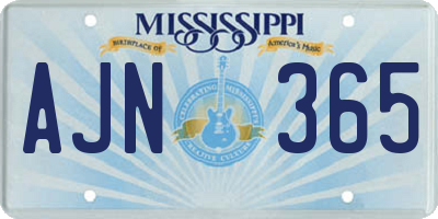 MS license plate AJN365