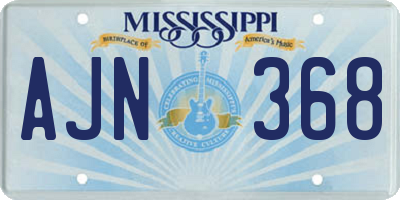 MS license plate AJN368