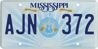 MS license plate AJN372