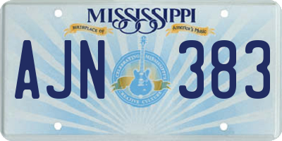 MS license plate AJN383