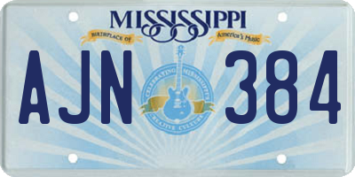 MS license plate AJN384