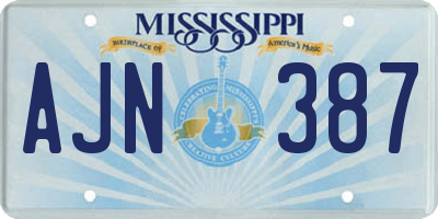 MS license plate AJN387