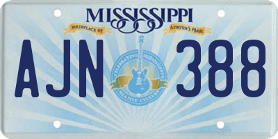 MS license plate AJN388