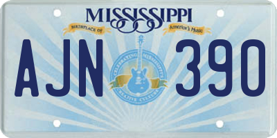 MS license plate AJN390
