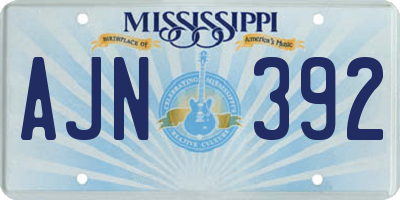 MS license plate AJN392