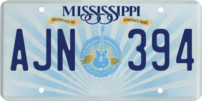 MS license plate AJN394