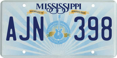 MS license plate AJN398