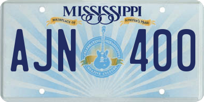 MS license plate AJN400