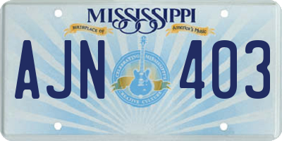 MS license plate AJN403