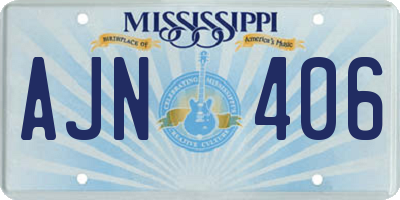 MS license plate AJN406