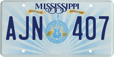 MS license plate AJN407