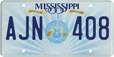 MS license plate AJN408