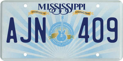 MS license plate AJN409