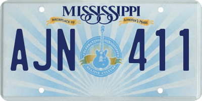 MS license plate AJN411