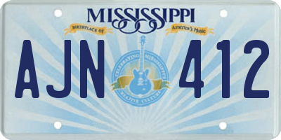 MS license plate AJN412