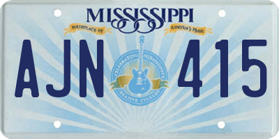 MS license plate AJN415