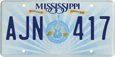 MS license plate AJN417