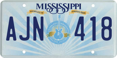 MS license plate AJN418