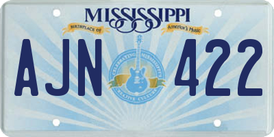 MS license plate AJN422