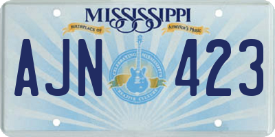 MS license plate AJN423