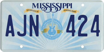 MS license plate AJN424