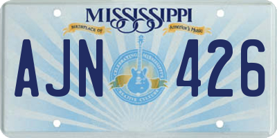 MS license plate AJN426