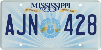 MS license plate AJN428