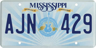 MS license plate AJN429