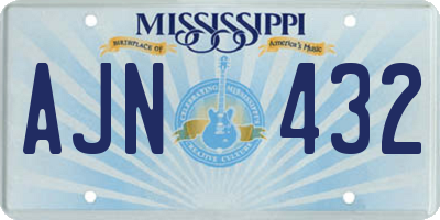 MS license plate AJN432