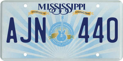 MS license plate AJN440