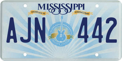 MS license plate AJN442